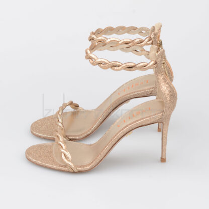 Le Silla - złote sandały na obcasie
