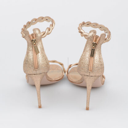 Le Silla - złote sandały na obcasie