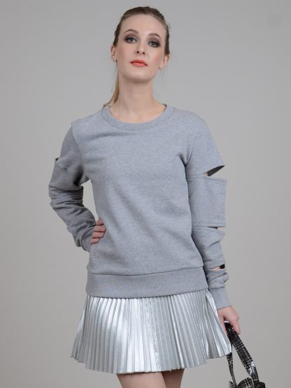 Dondup srebrna spodnica plisowana mini
