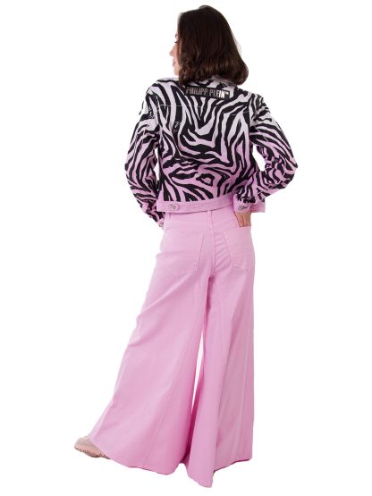 Philipp Plein różowa kurtka ombre w paski zebry