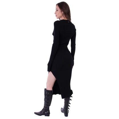 Dondup czarna asymetryczna sukienka