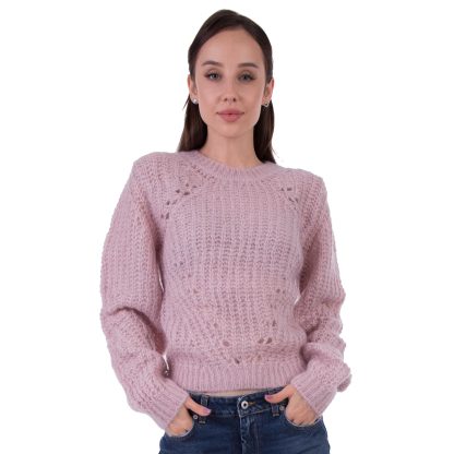Dondup krótki pudrowo różowy sweter