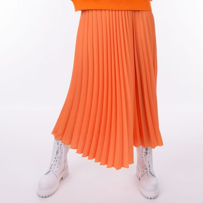 Quantum Courage pomarańczowa plisowana spódnica