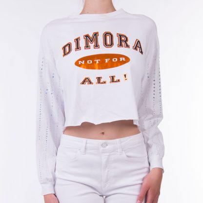 Dimora biała bluza crop top