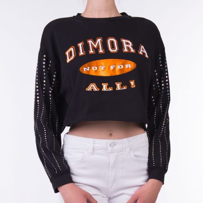 Dimora czarna bluza crop top