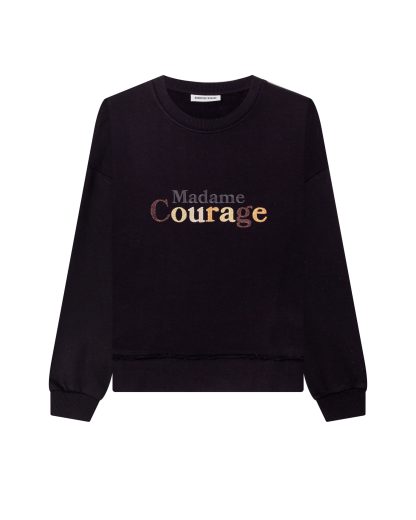 Quantum Courage czarna bluza z napisem