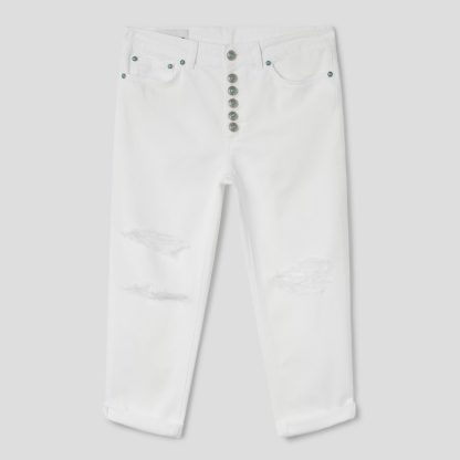 Dondup - białe spodnie z dziurami