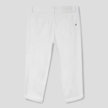 Dondup białe spodnie z dziurami
