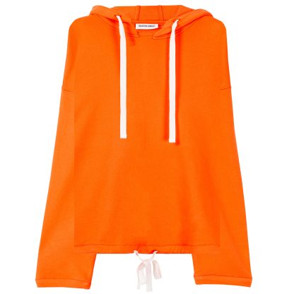 Quantum Courage pomarańczowa bluza oversize z kapturem