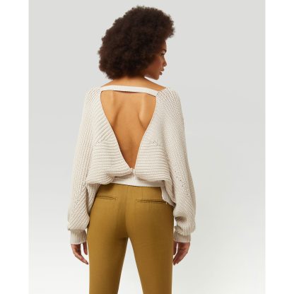 Dondup - beżowy sweter z wyciętymi plecami