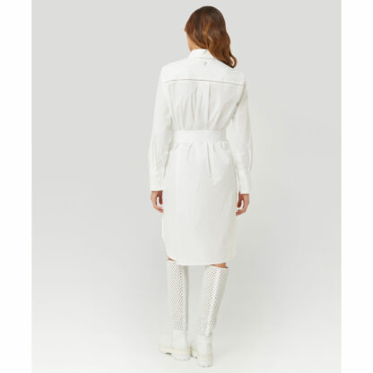 Dondup- biała sukienka z długim rękawem