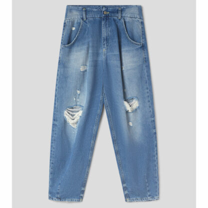 Dondup - spodnie mom jeans z przetarciami