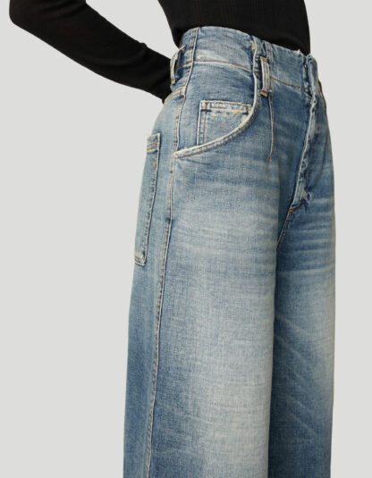 Dondup - jasne jeansowe culotte z przetarciami