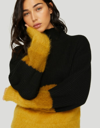 Dondup - dwukolorowy sweter ze stójką