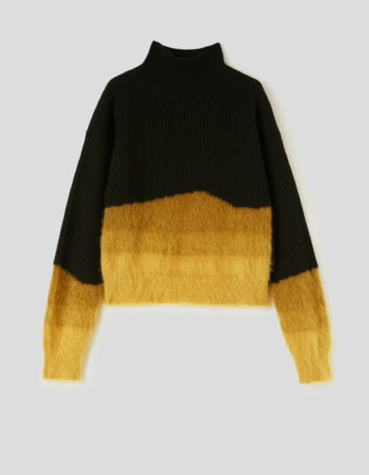Dondup - dwukolorowy sweter ze stójką