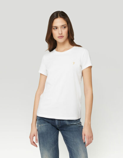 Dondup – biały t-shirt z krótkim rękawem