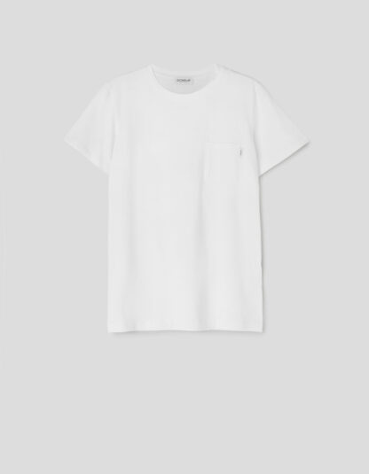 Dondup - biały t-shirt z kieszonką