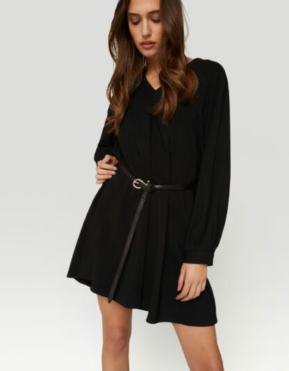 Dondup - czarna sukienka z długim rękawem
