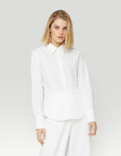 Dondup - klasyczna biała koszula z długim rękawem