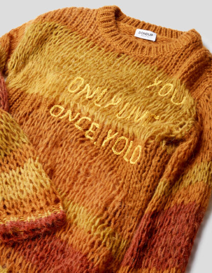Dondup - sweter ażurowy z okrągłym dekoltem