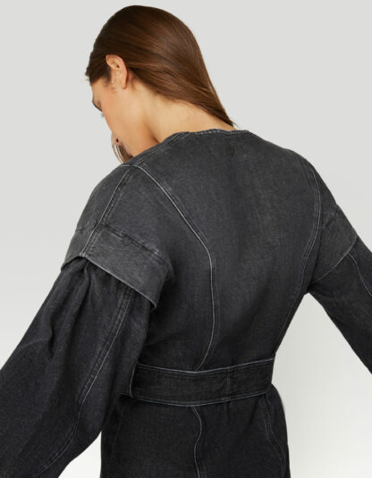 Dondup - czarna krótka jeansowa sukienka