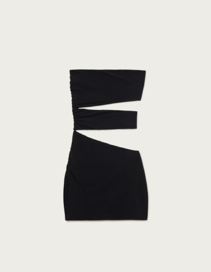 Dondup - czarna sukienka bandażowa z rozcięciami