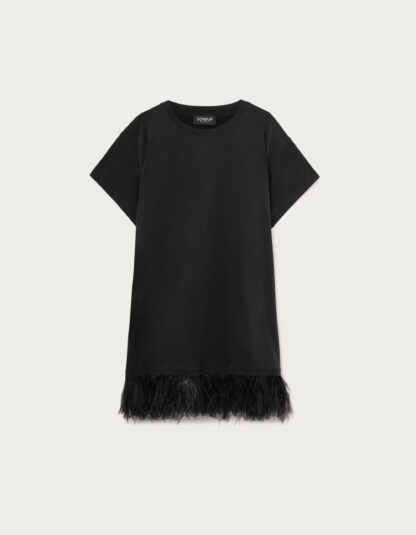 Dondup - czarna sukienka z piórami