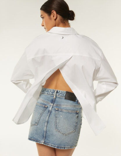 Dondup - biała koszula z rozcięciem na plecach