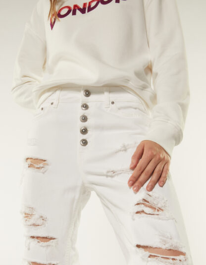 Dondup - białe jeansy z dziurami