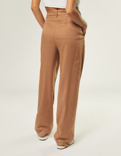 Dondup - lniane szerokie spodnie