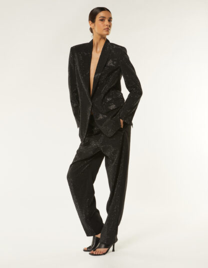Dondup - luźne czarne spodnie z wiskozy