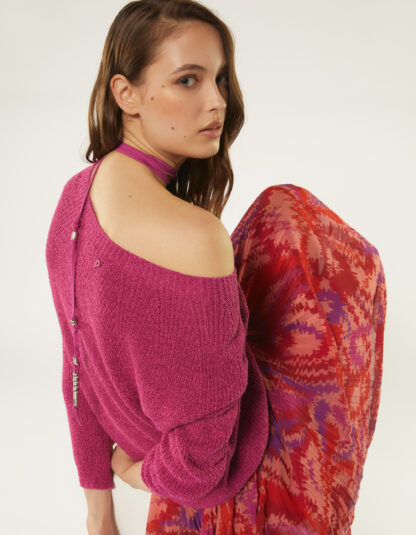 Dondup - bawełniany sweter z okrągłym dekoltem