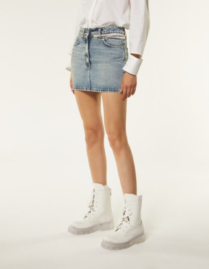 Dondup- jasna jeansowa spódnica mini