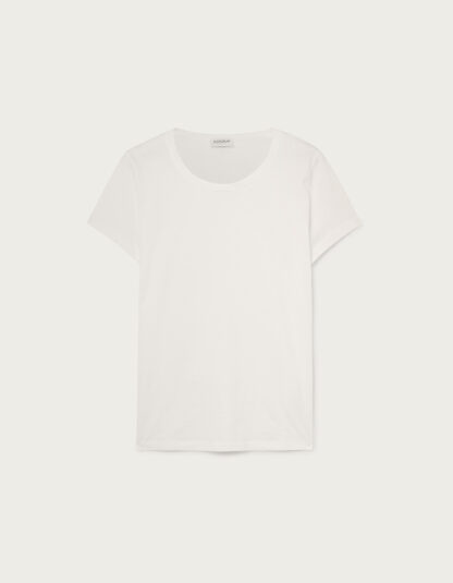 Dondup - biały t-shirt z okrągłym dekoltem
