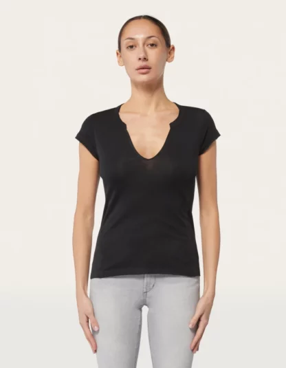 Dondup – czarny dopasowany t-shirt
