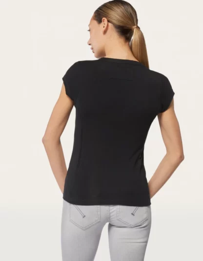 Dondup – czarny dopasowany t-shirt
