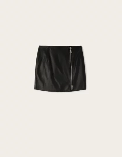 Dondup - czarna skórzana spódnica mini