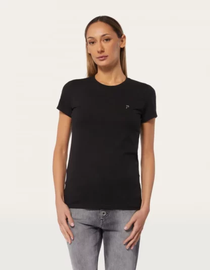 Dondup – czarny t-shirt z delikatnym logo