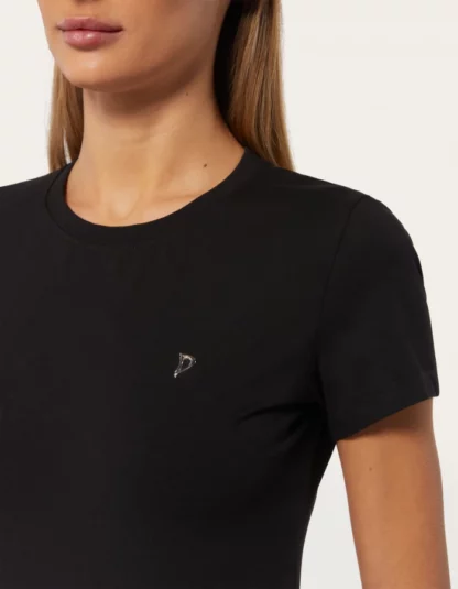 Dondup – czarny t-shirt z delikatnym logo