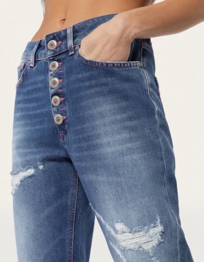 Dondup - luźne jeansy zapinane na guziki