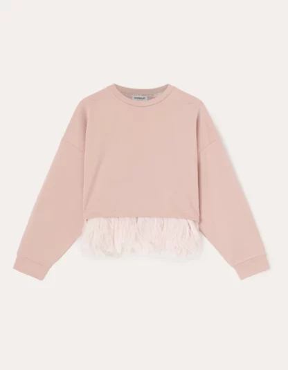 Dondup – różowa bluza z piórami