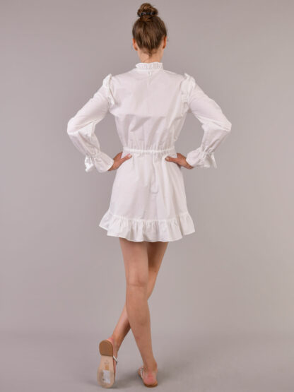 Dondup - biała sukienka z ażurowym wzorem