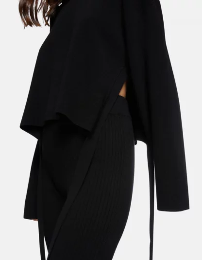 Dondup - czarny oversizowy sweter z rozcięciem