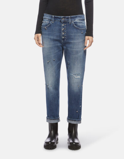 Dondup - luźne jeansy z kolczykami 