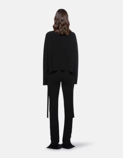 Dondup - czarny oversizowy sweter z rozcięciem