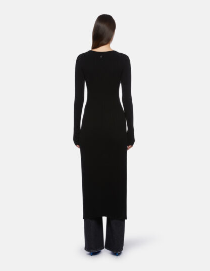 Dondup - czarna dopasowania długa sukienka