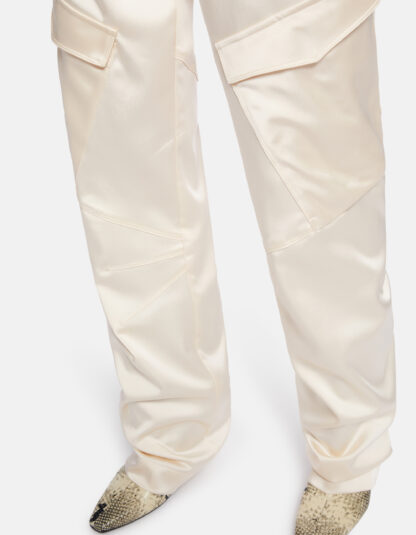 Dondup - satynowe spodnie z kieszeniami
