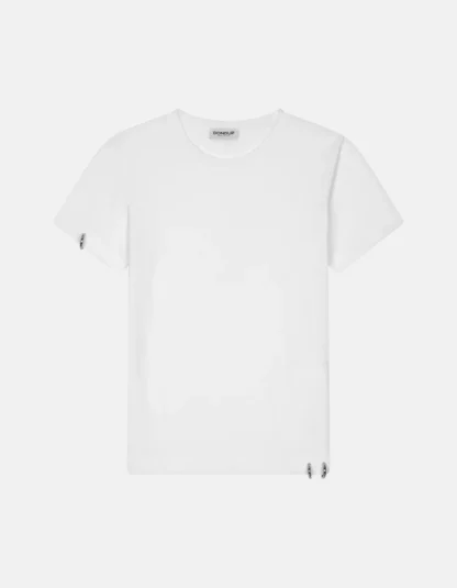 Dondup - biały t-shirt z ozdobami
