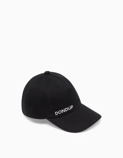Dondup – czarna czapka z haftowanym logo