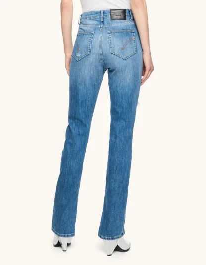 Dondup – niebieskie jeansy z rozcięciem